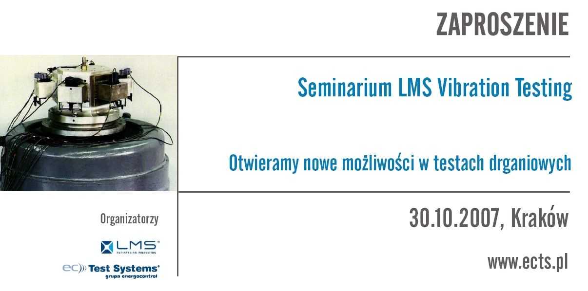 zaproszenie LMS - LMS VIBRATION TESTING