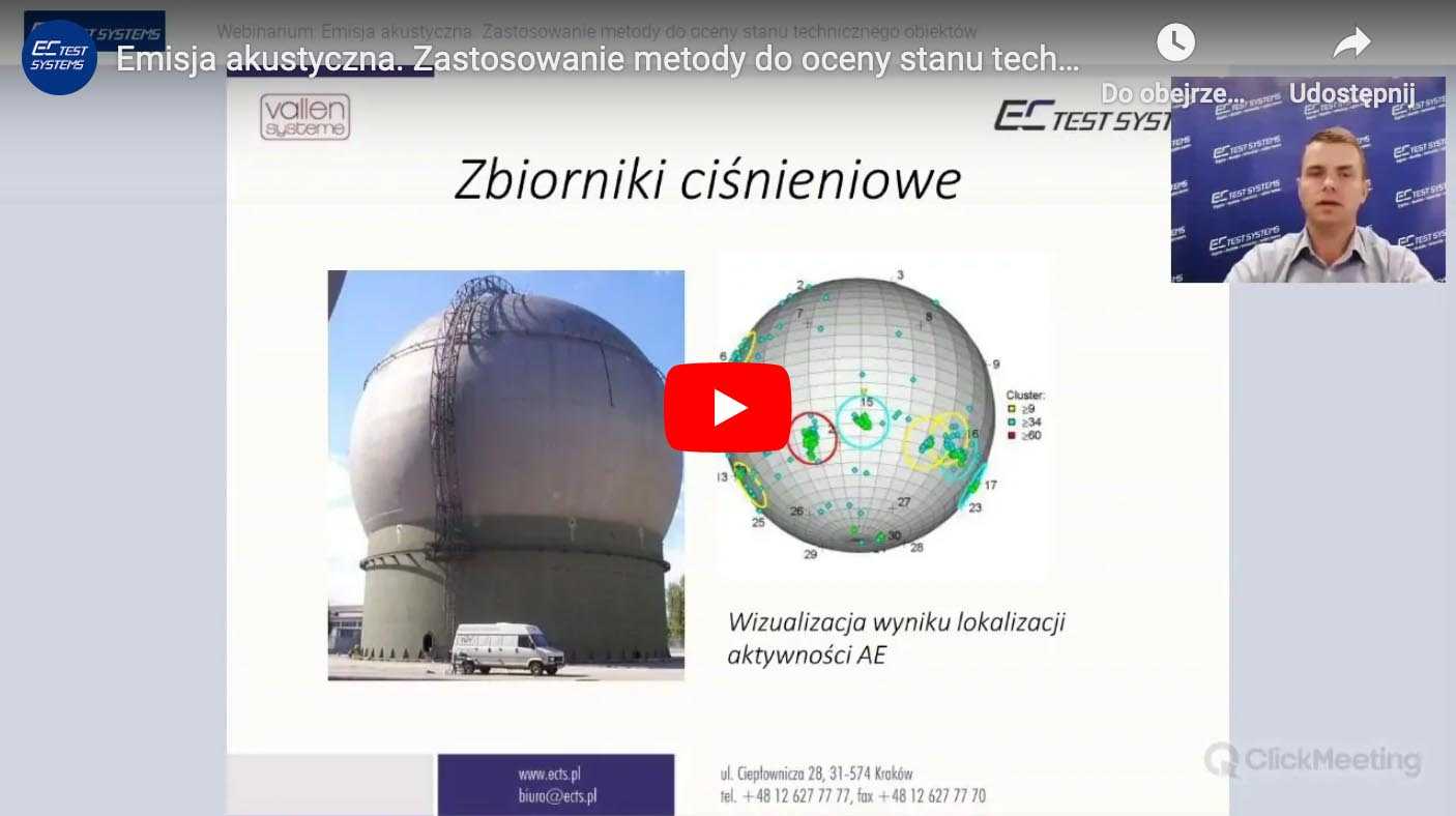 Ekskluzywne webinaria ECTS Emisja akustyczna Zastosowanie metody do oceny stanu technicznego obiektów - Ekskluzywne webinaria ECTS