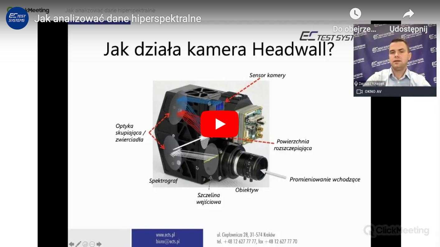 Ekskluzywne webinaria ECTS jak analizowac dane hiperspektralne - Ekskluzywne webinaria ECTS