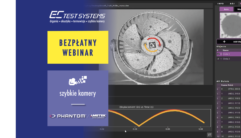 Phantom Cine Analyzer www - Bezpłatny webinar: Zaawansowana analiza ruchu  i wibracji w oprogramowaniu Phantom Cine Analyzer (PCA)